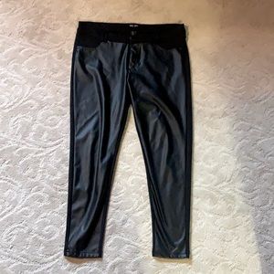 Faux leather and knit pants